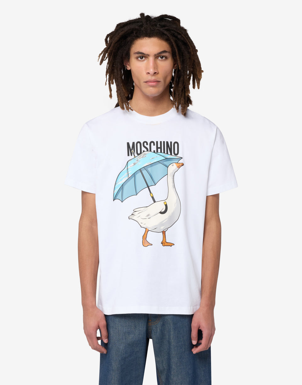 Goose 纯棉平纹针织T恤 白色 Moschino 0