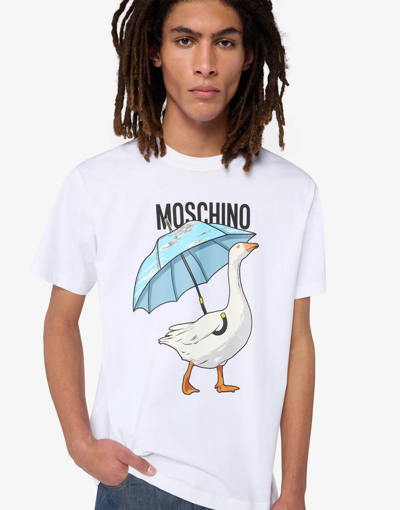 Goose 纯棉平纹针织T恤 白色 Moschino 2