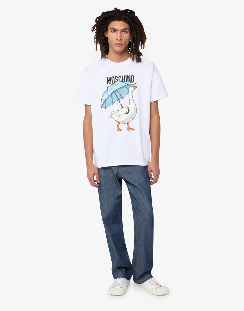 Goose 纯棉平纹针织T恤 白色 Moschino 3