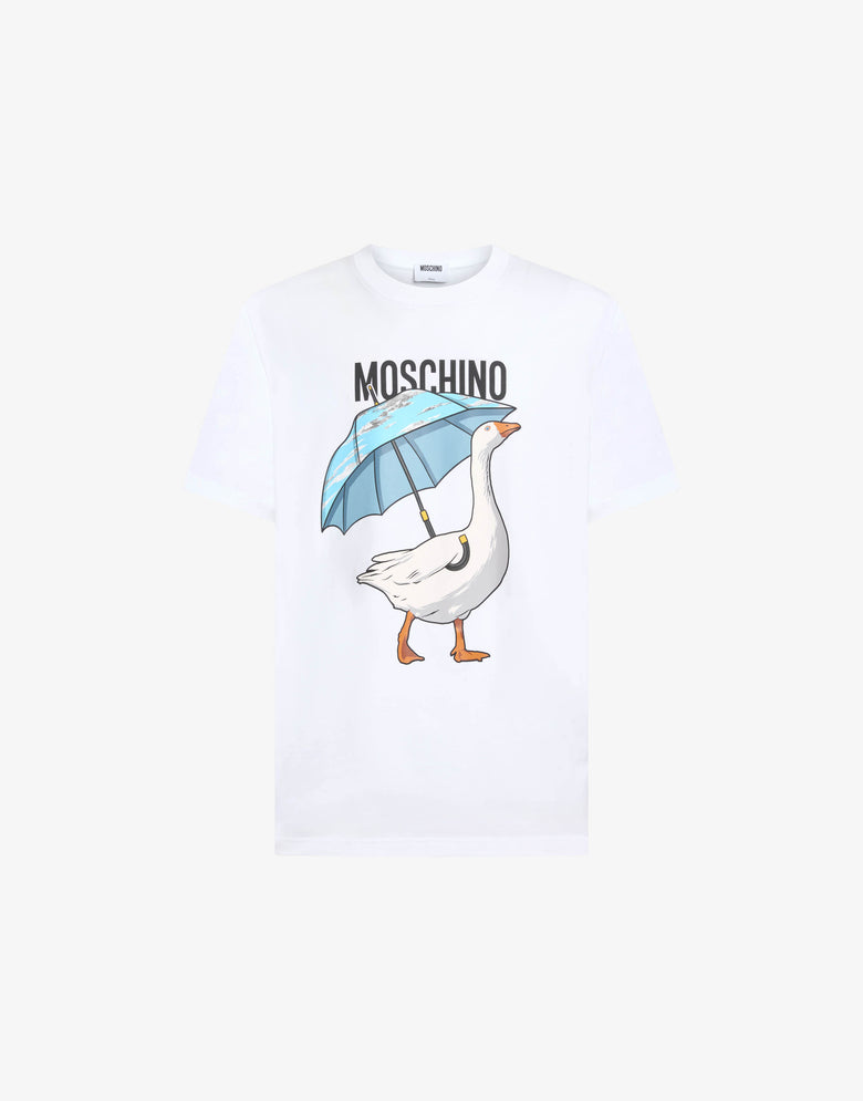 Goose 纯棉平纹针织T恤 白色 Moschino 4