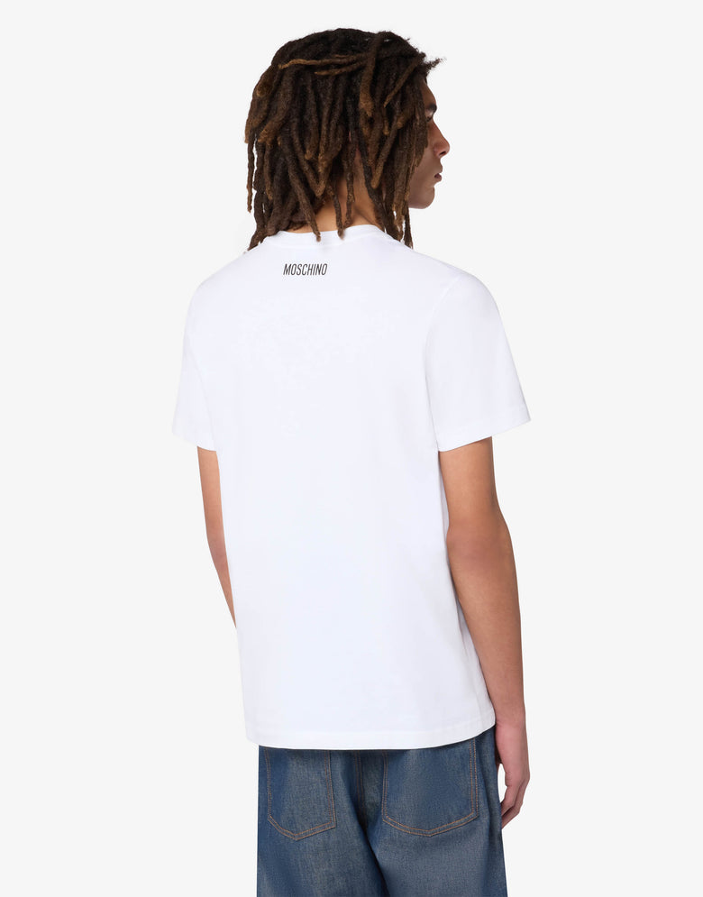 Camiseta estampada de jersey de algodón Blanco Moschino 1