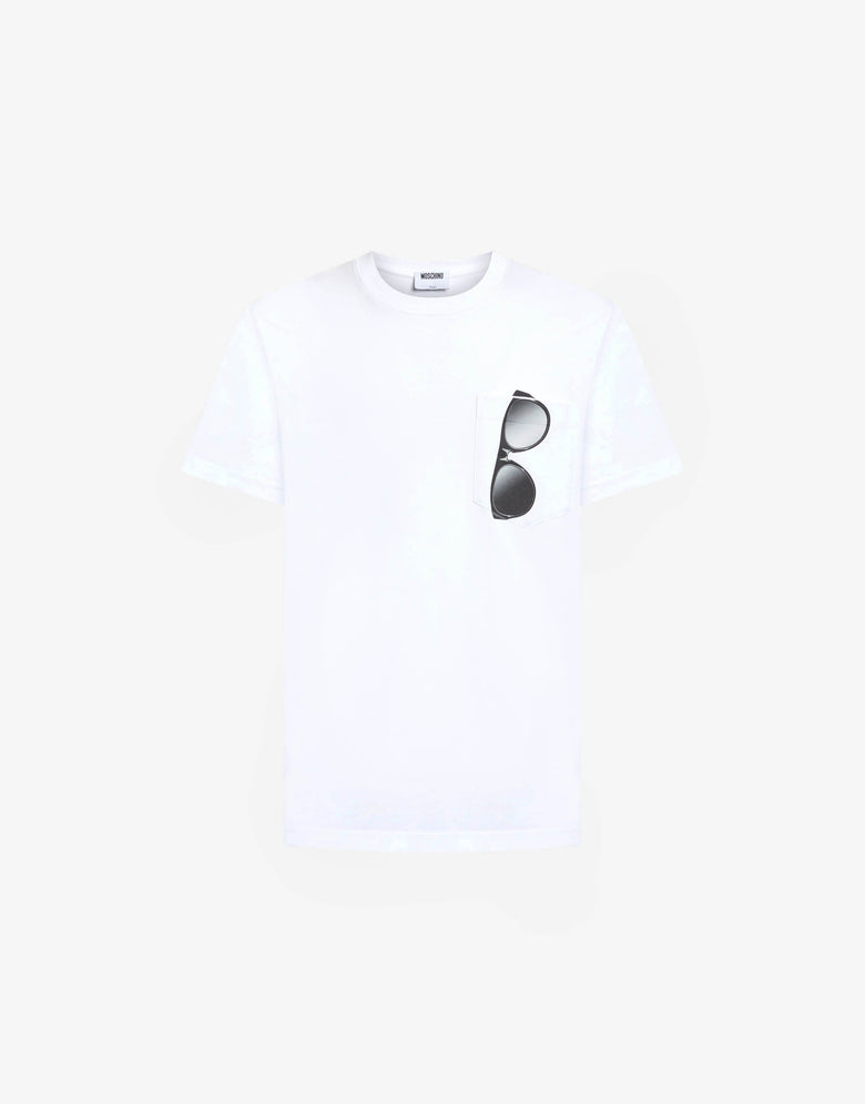 Camiseta estampada de jersey de algodón Blanco Moschino 4