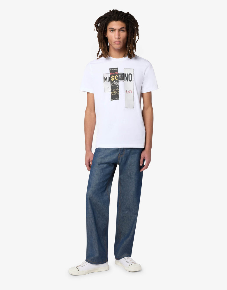 印花棉质平纹针织T恤 白色 Moschino 3