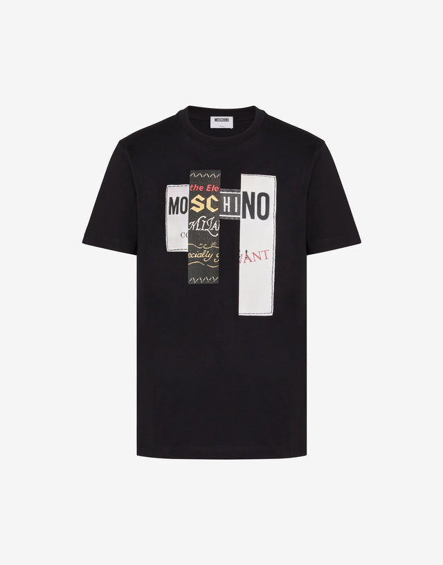 Camiseta estampada de jersey de algodón Negro Moschino 0