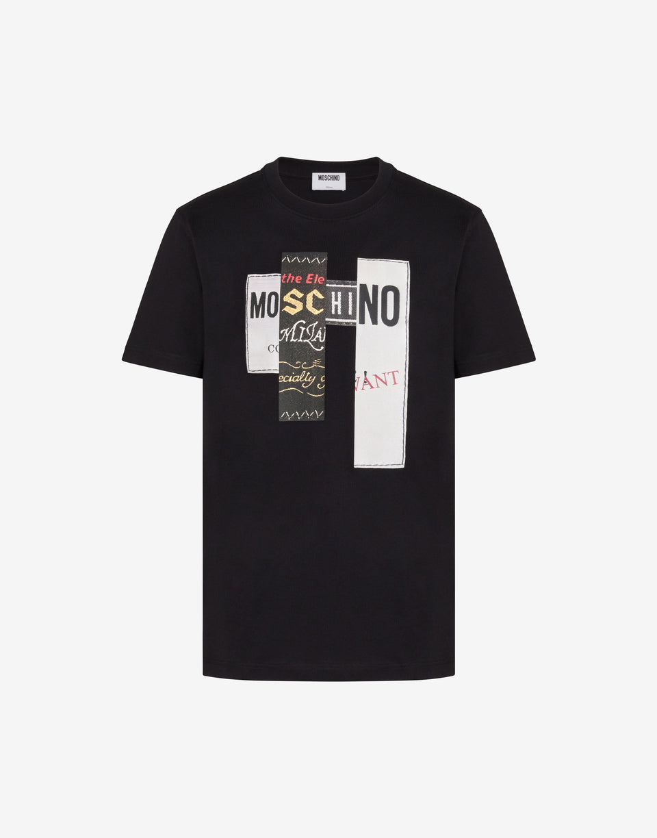 Camiseta estampada de jersey de algodón Negro Moschino 0