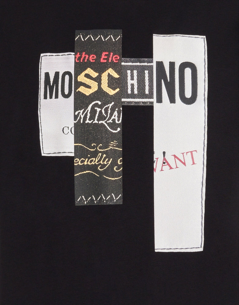 Camiseta estampada de jersey de algodón Negro Moschino 2