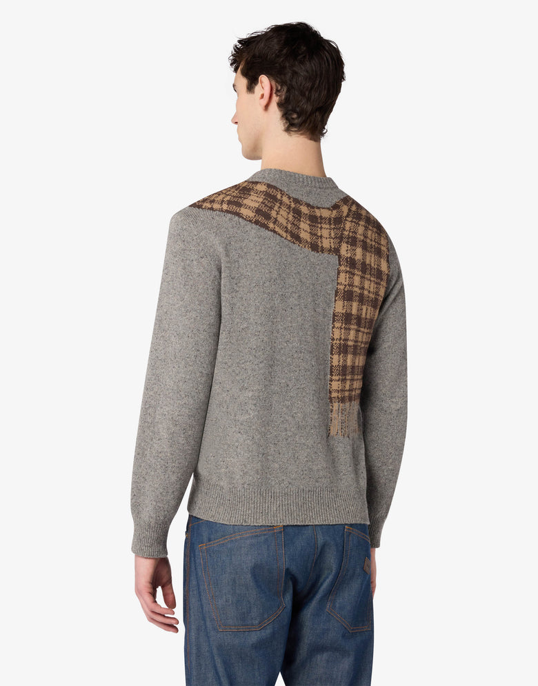 Jersey de mezcla de lana y seda con motivos bordados Gris Moschino 1