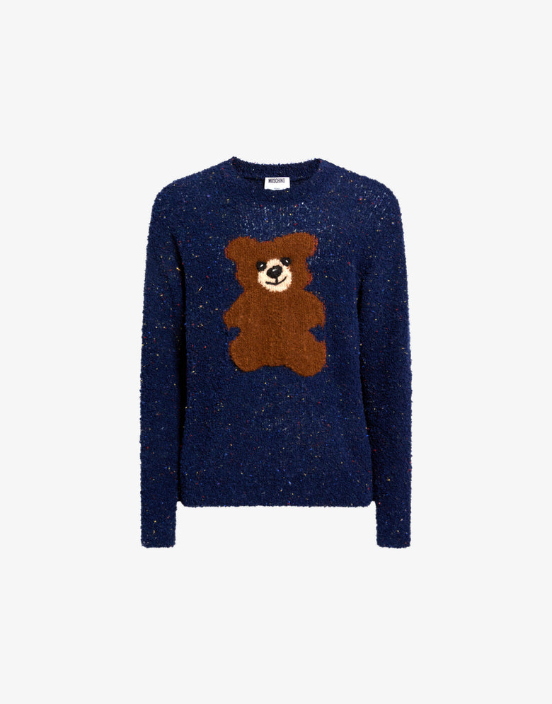 Jersey de mezcla de lana bouclé Moschino Teddy Bear Azul Moschino 4