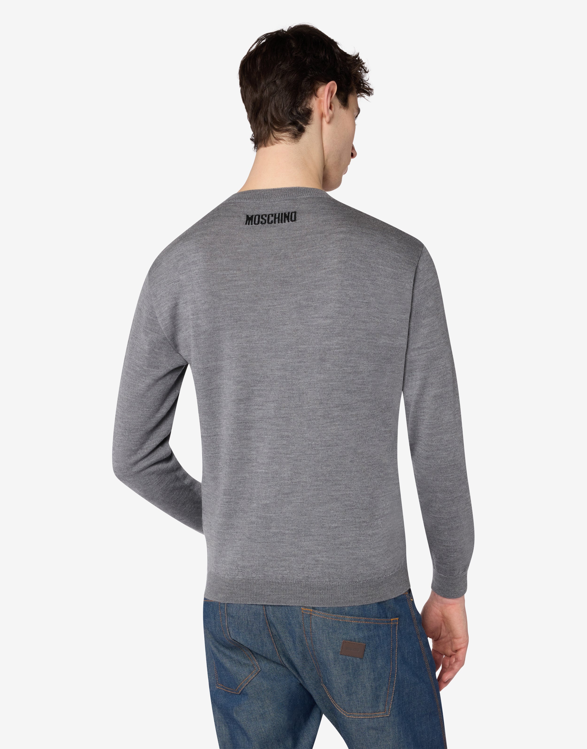 Extra-fine merino wool intarsia sweater | Moschino