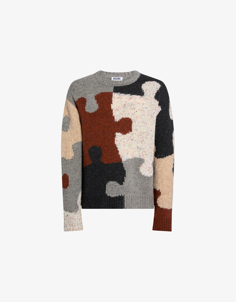 Jersey de mezcla de lana y seda con motivos bordados Multicolor Moschino 4