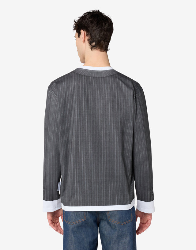 Printed cotton jersey top Grey Moschino 1