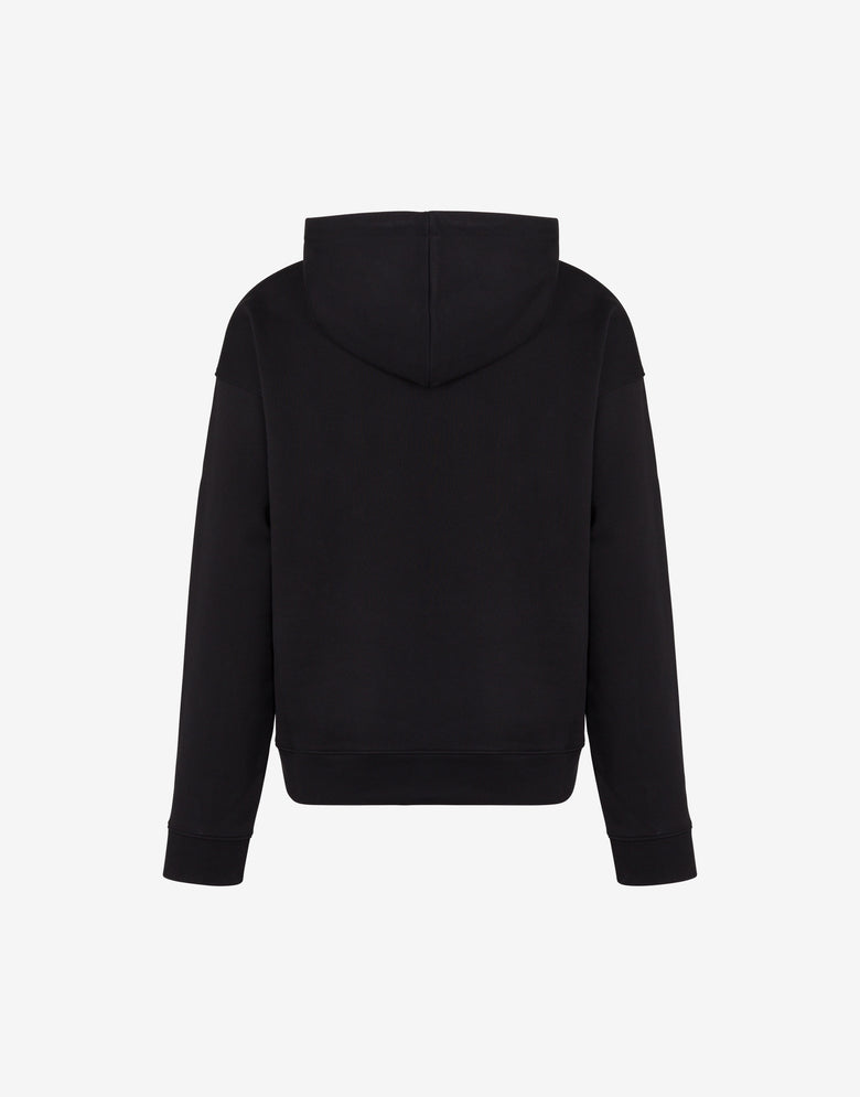 Sudadera de algodón orgánico negra con estampado Smiley® en estilo «trompe-l'œil» con efecto de cinta adhesiva  Negro Moschino 1