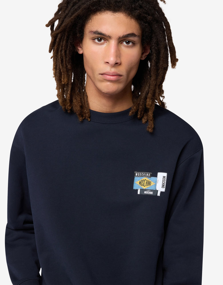 刺绣棉质卫衣 蓝色 Moschino 2