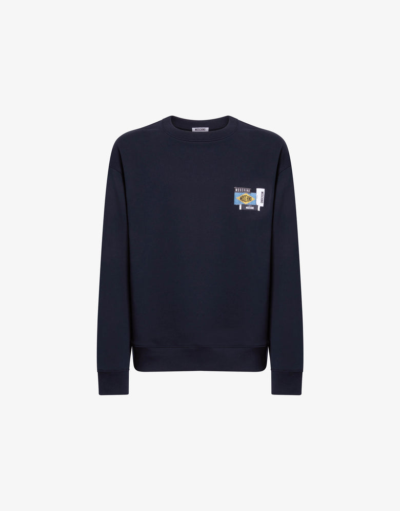 刺绣棉质卫衣 蓝色 Moschino 4