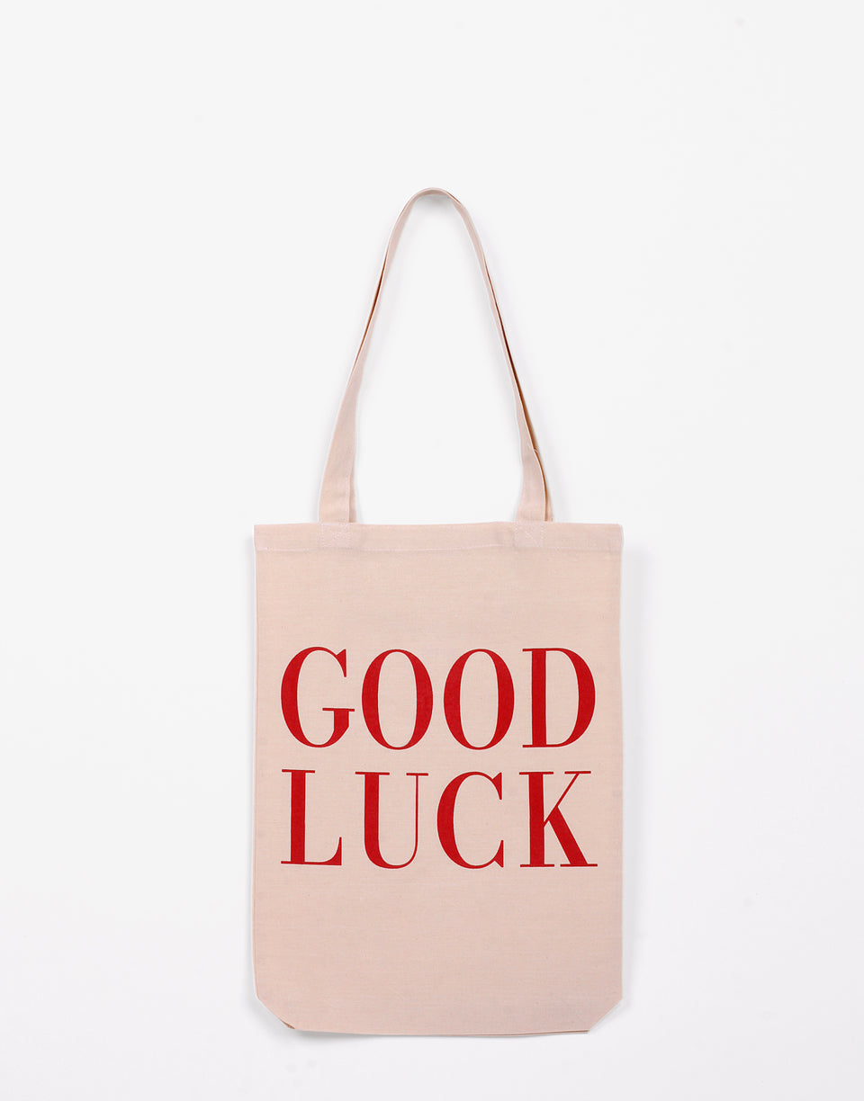 “Good Luck” Limited-Edition Tote Bag Ivory Moschino 0