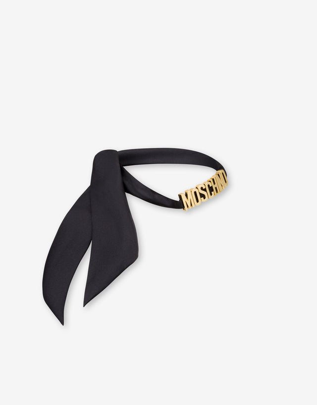 Lettering Logo小码丝巾 黑色 Moschino 0