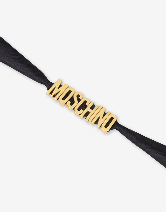 Lettering Logo小码丝巾 黑色 Moschino 1