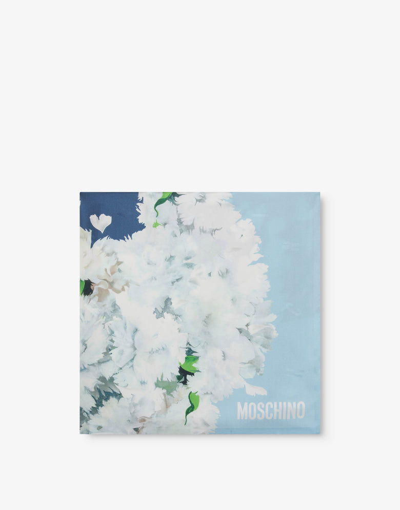 Goose silk scarf Turquoise Moschino 1