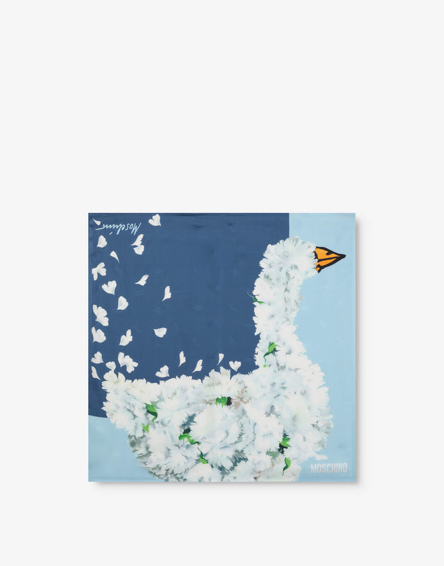 鹅丝巾 绿松石色 Moschino 0