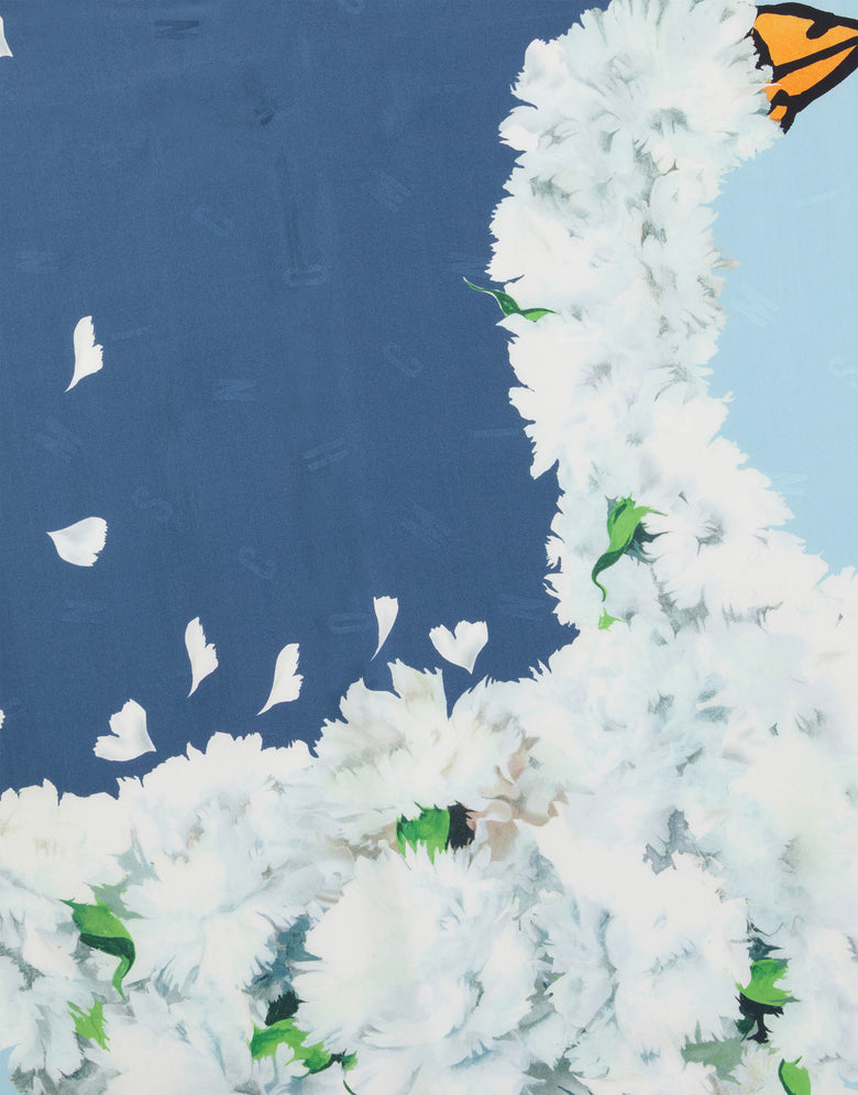 Goose silk scarf Turquoise Moschino 2