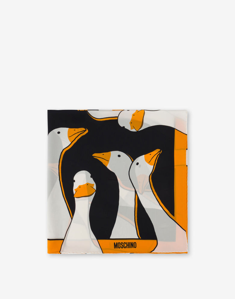 Pañuelo de seda estampado Naranja Moschino 1
