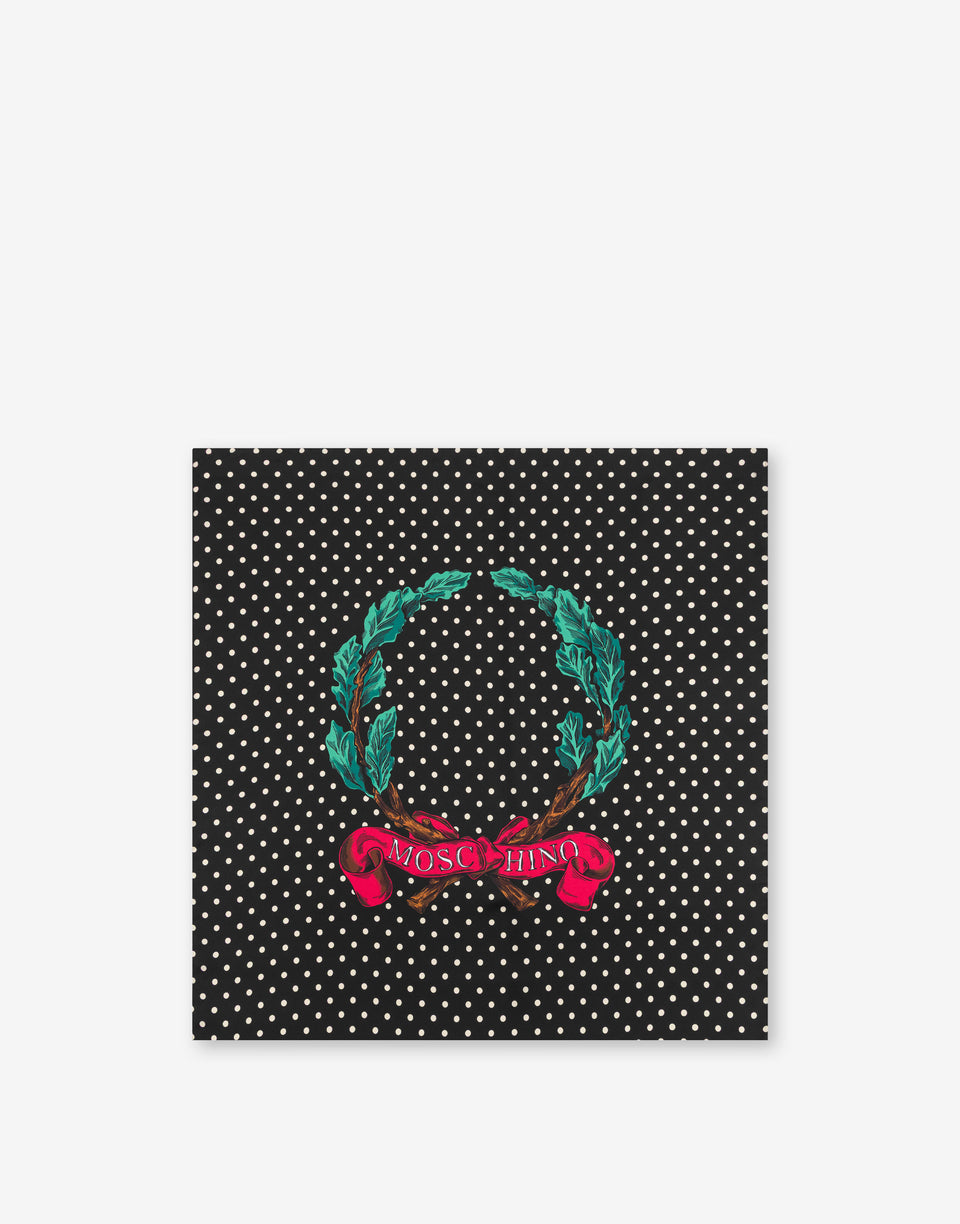 Laurel Crown silk scarf Black Moschino 0