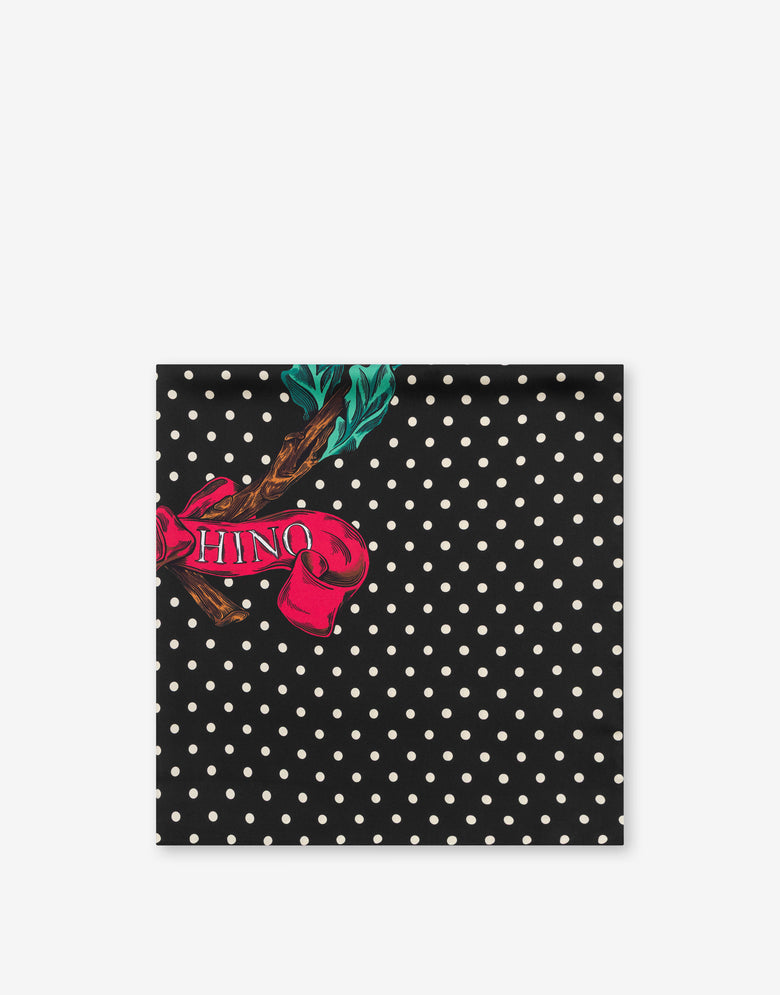 Laurel Crown silk scarf Black Moschino 1