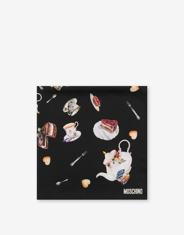 Pañuelo de seda estampado Negro Moschino 1