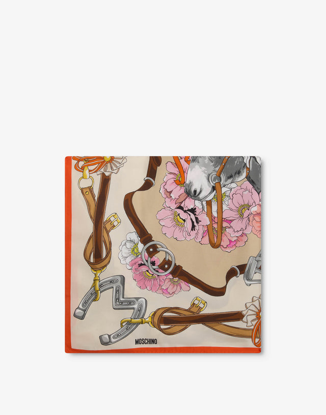 印花真丝方巾 粉红色 Moschino 1