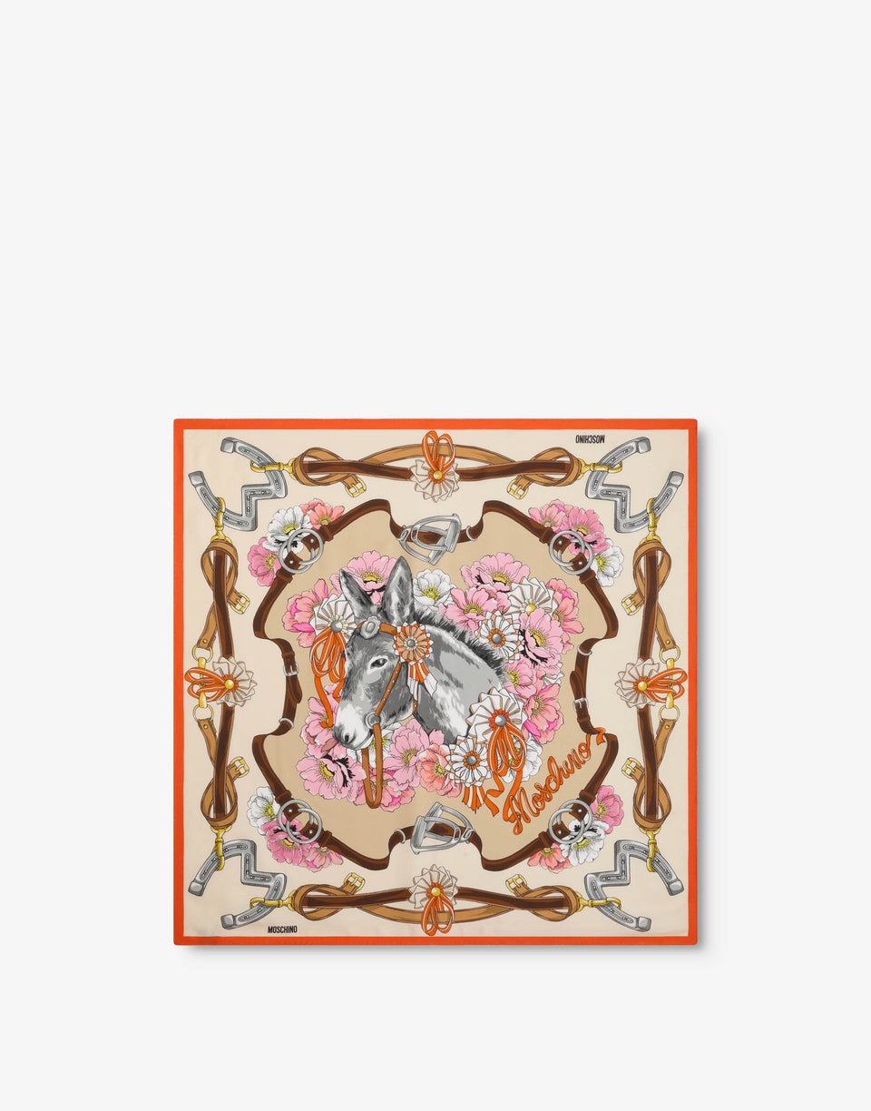 Pañuelo de seda estampado Pink Moschino 0