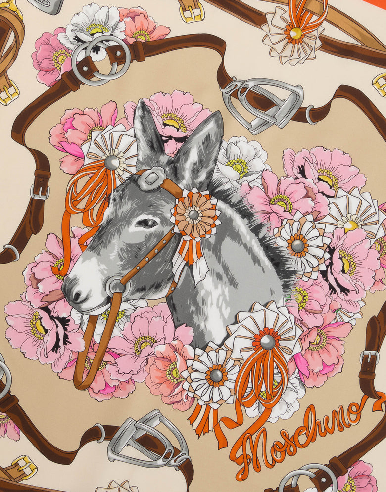 Pañuelo de seda estampado Pink Moschino 2