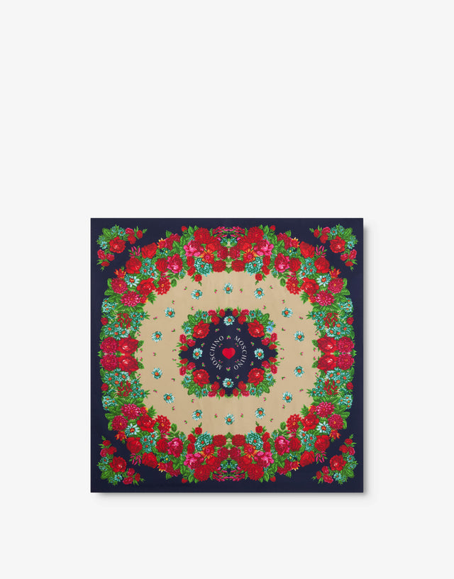 印花真丝方巾 蓝色 Moschino 0