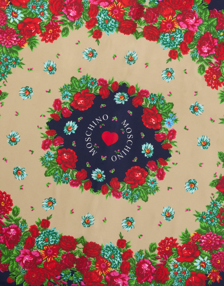 印花真丝方巾 蓝色 Moschino 2