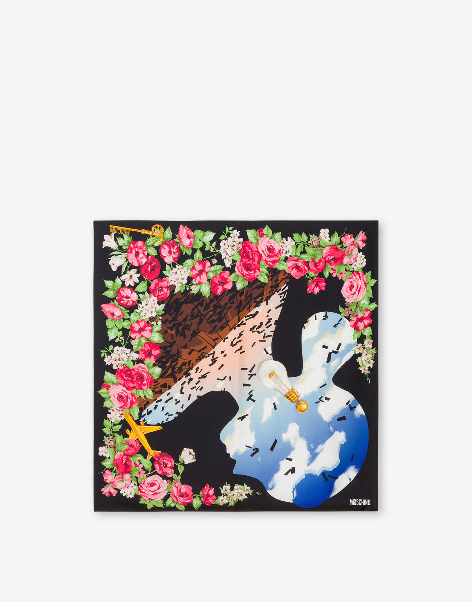 Printed silk scarf  Moschino 0