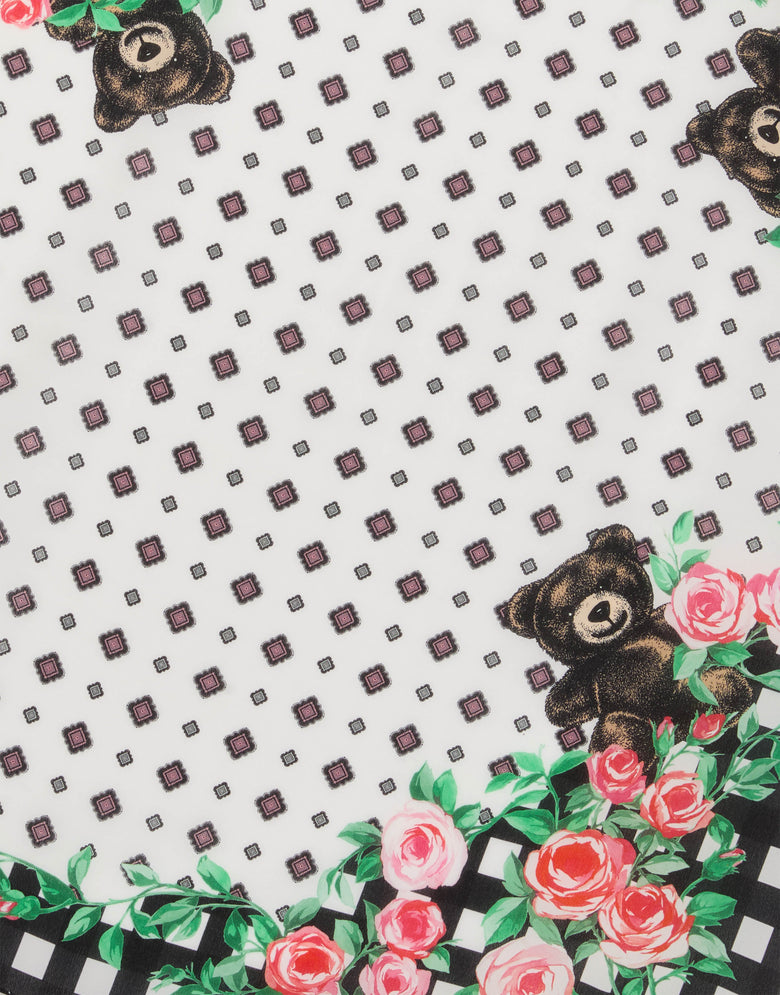 Moschino Teddy Bear printed silk scarf Black Moschino 2
