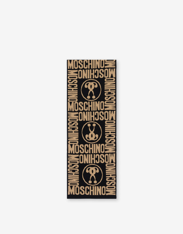 Double Question Mark围巾 黑色 Moschino 0