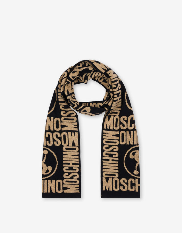 Double Question Mark围巾 黑色 Moschino 1