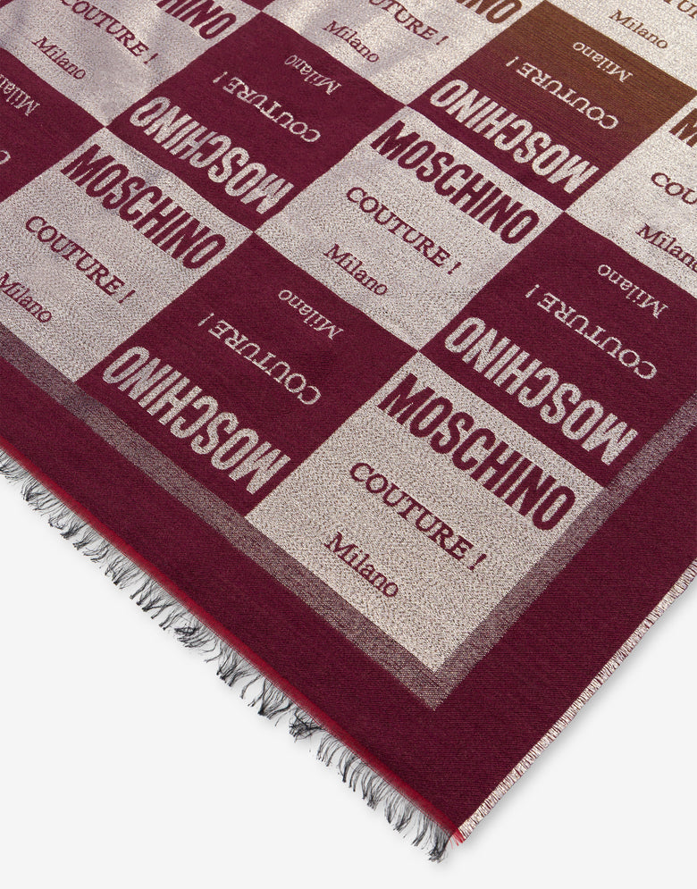 Bufanda de jacquard en mezcla de lana Rosado pálido Moschino 2