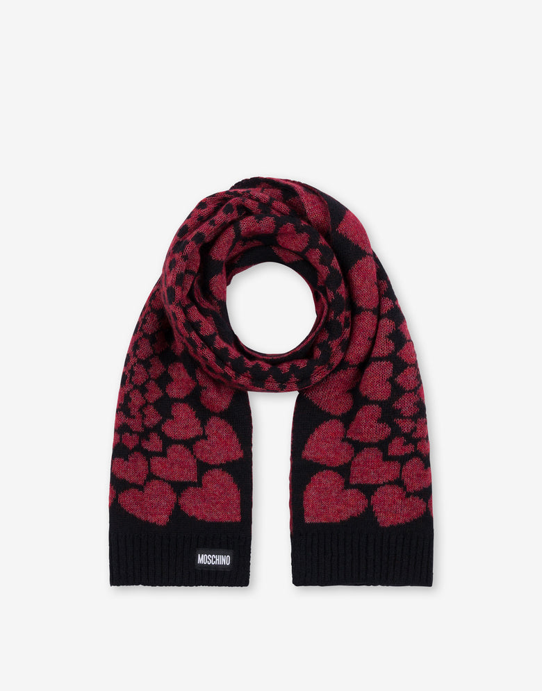 镶嵌马海毛混纺围巾 红色 Moschino 1