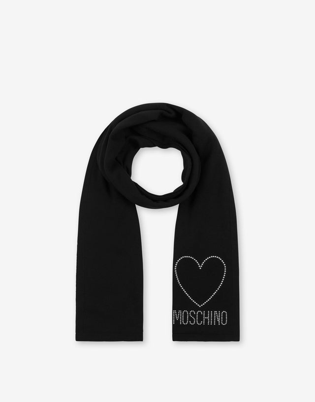 羊毛装饰围巾 黑色 Moschino 1
