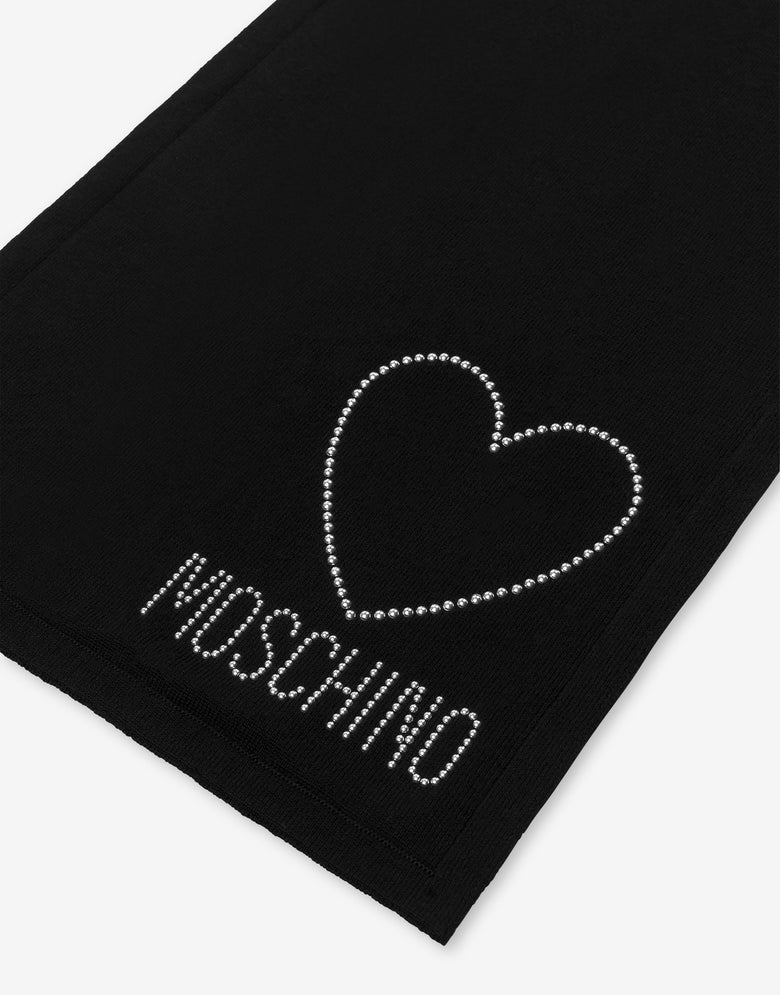 Bufanda de lana decorada Negro Moschino 2
