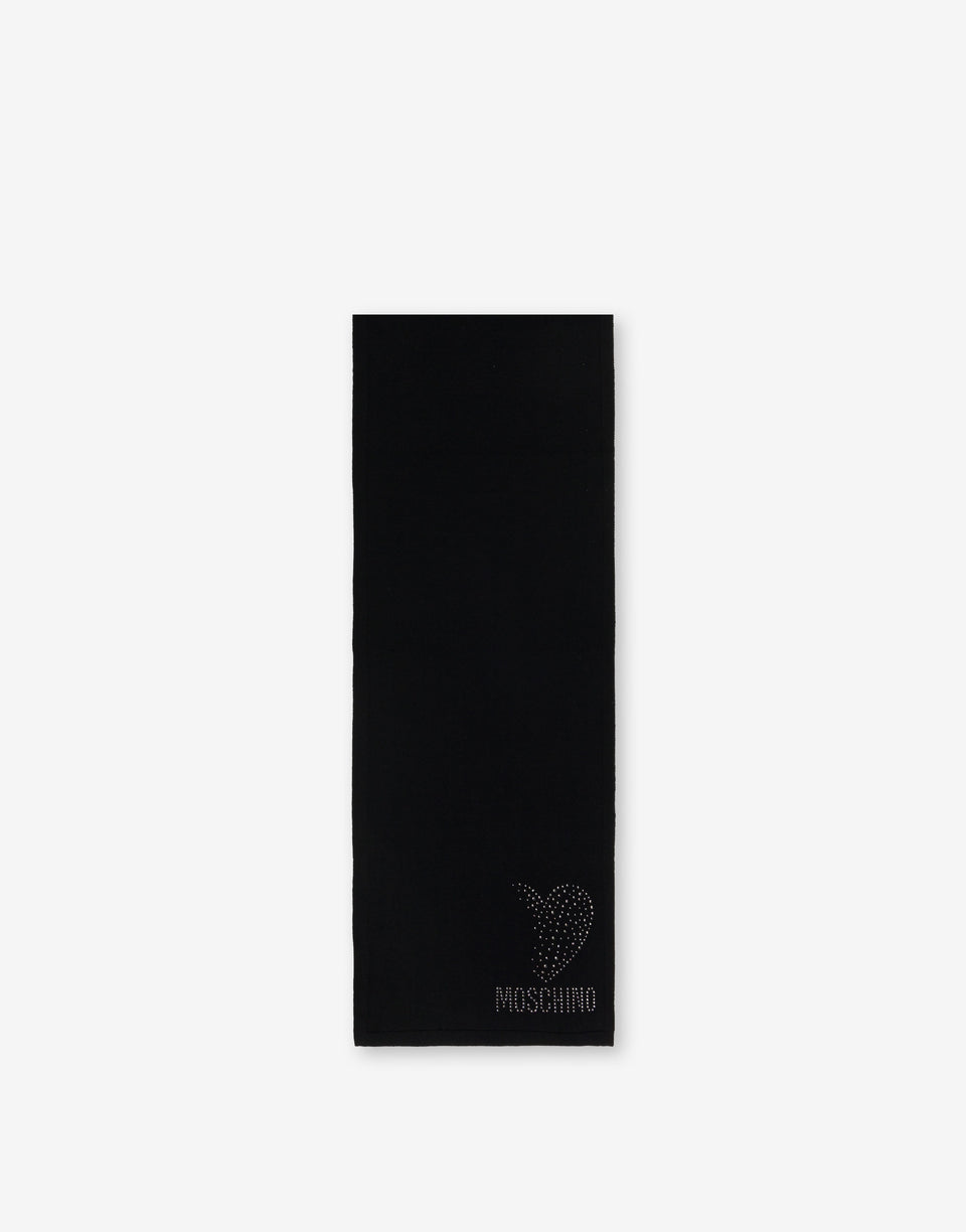 Heart and Logo Scarf Black Moschino 0