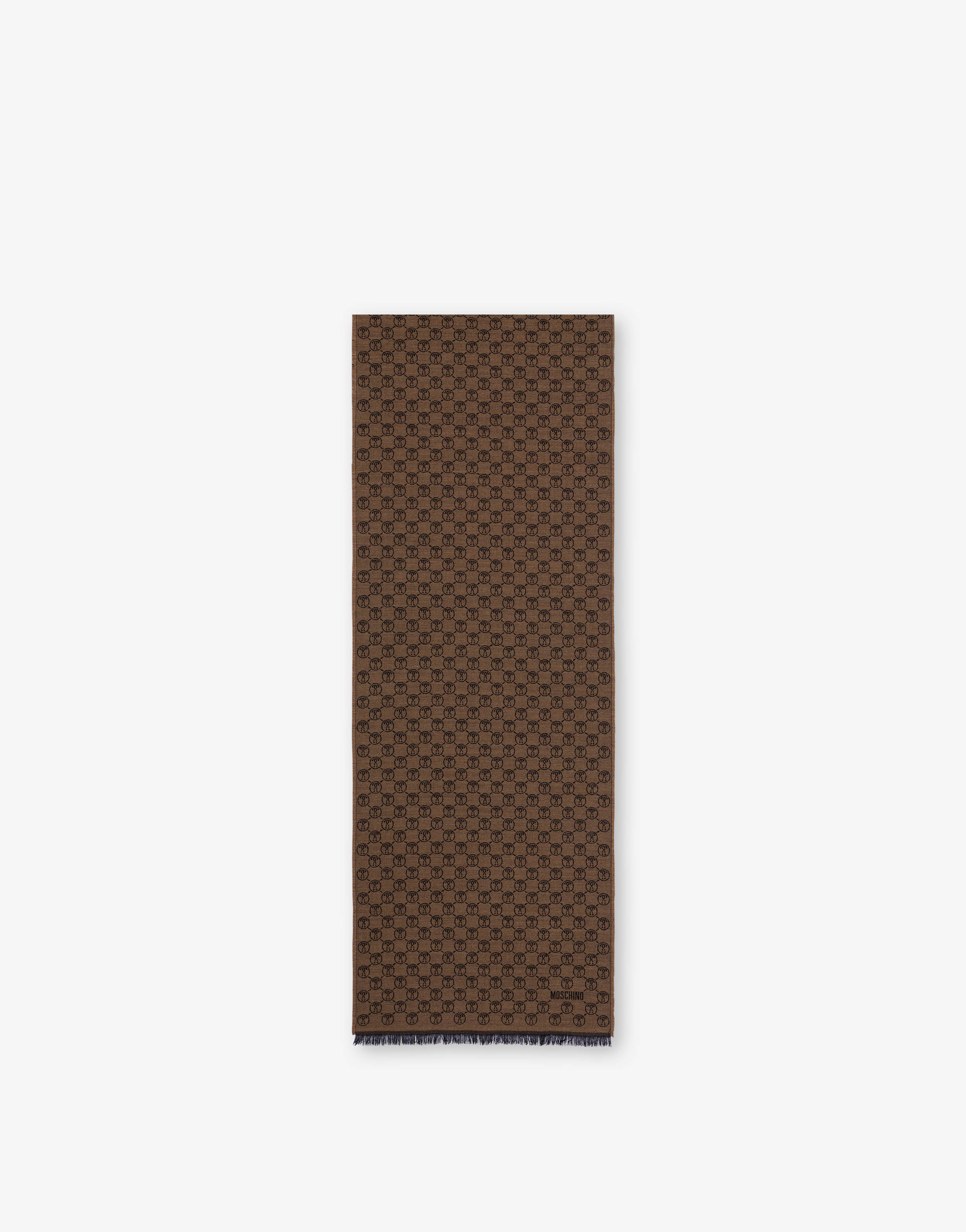 Scarf with all-over Double Question Mark detail