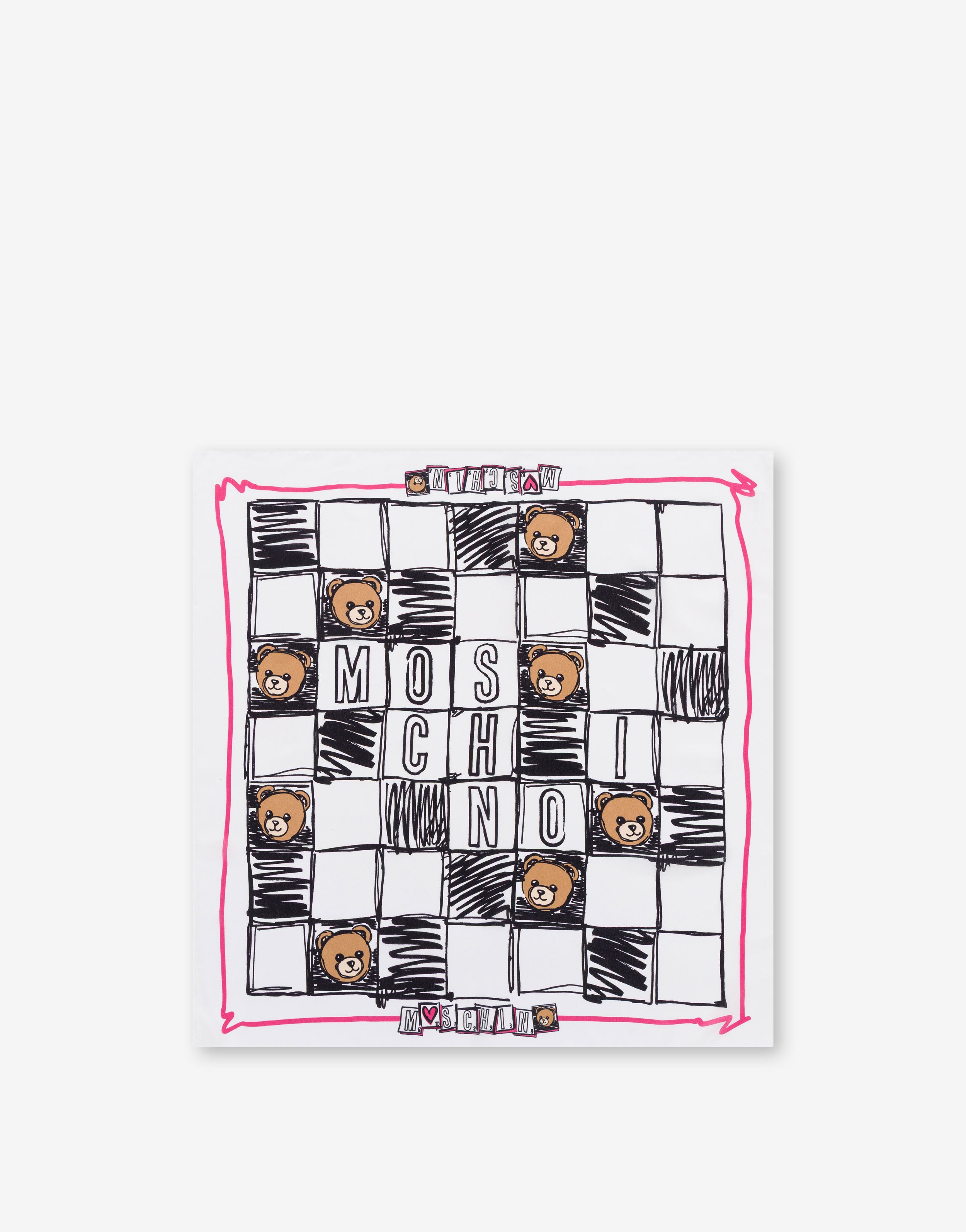 Printed silk crepe scarf