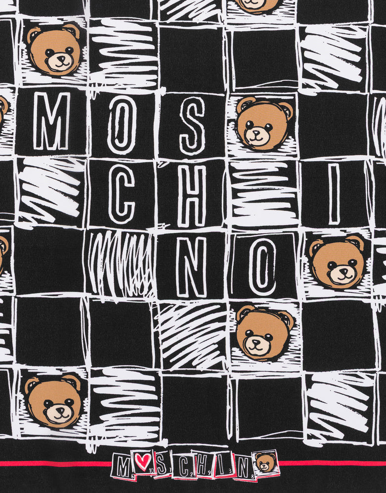 Pañuelo de crepé de seda estampado Negro Moschino 2