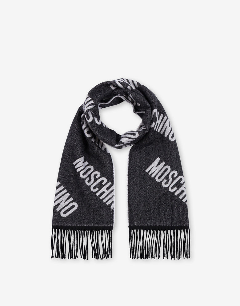 Bufanda de lana jacquard Negro Moschino 1