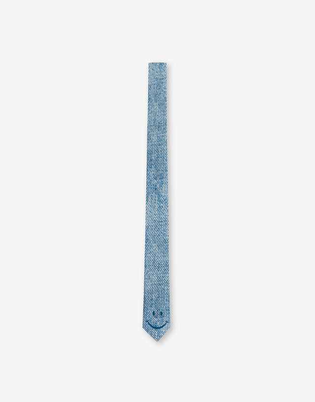 Corbata de seda Smiley Azul Moschino 0