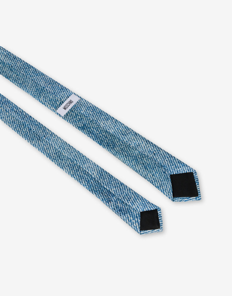 Corbata de seda Smiley Azul Moschino 1