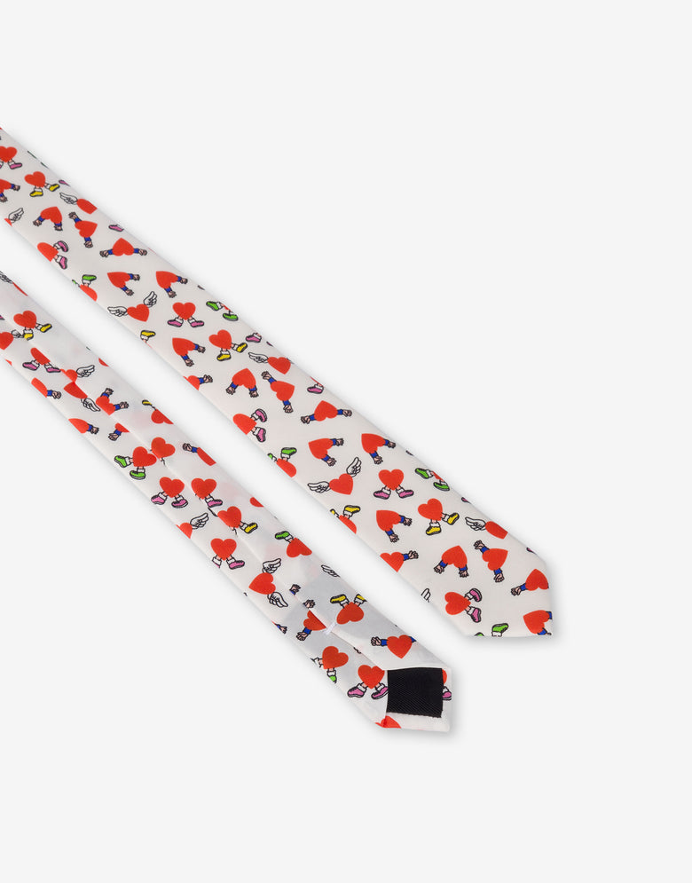 Printed silk tie White Moschino 1