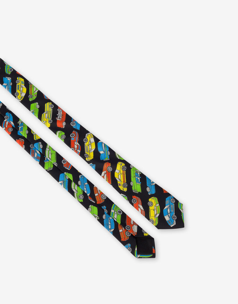 Printed silk tie Black Moschino 1